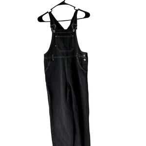 Hang Ten Girl's Size Large Black Cotton USA Denim Coveralls Overalls